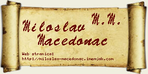 Miloslav Macedonac vizit kartica
